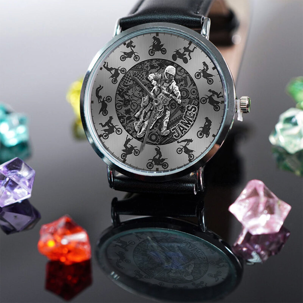Cooler Biker – Personalisierte Dirtbike-Handuhr