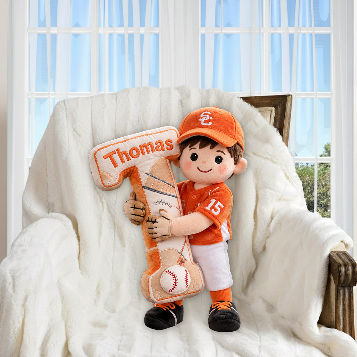 Personalisierte Baseball Premium Kunstfellkissen für jeden Sport