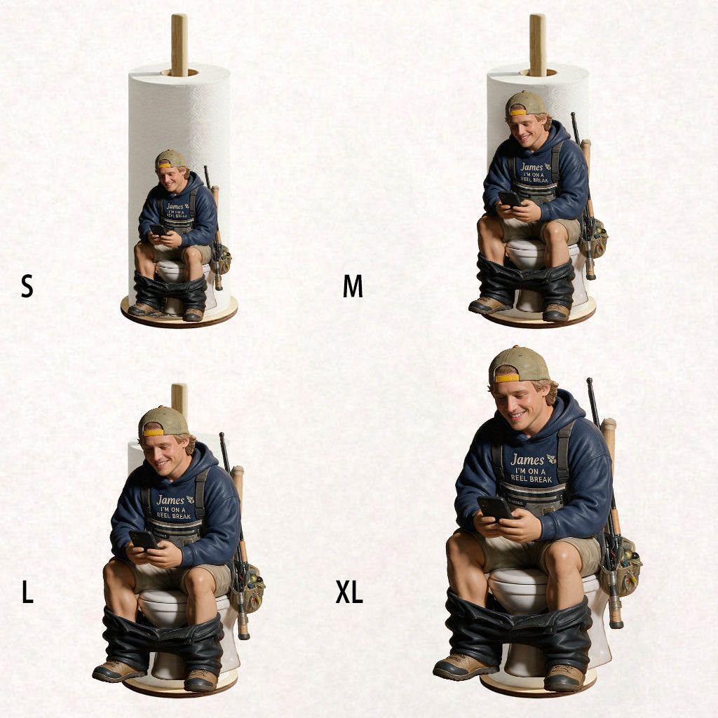 CATCHING A BREAK - Personalized Fishing Paper Towel Stand