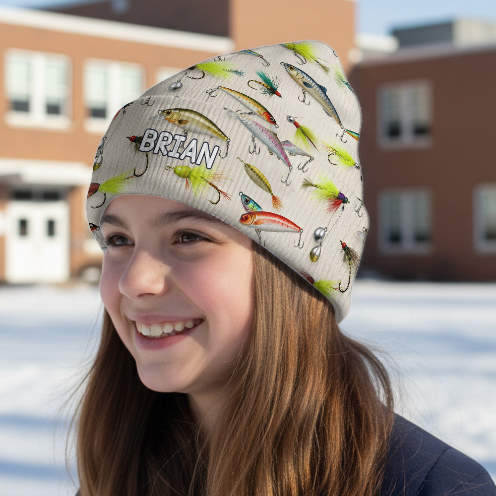 Love Fishing - Personalized Fishing Beanie Hat