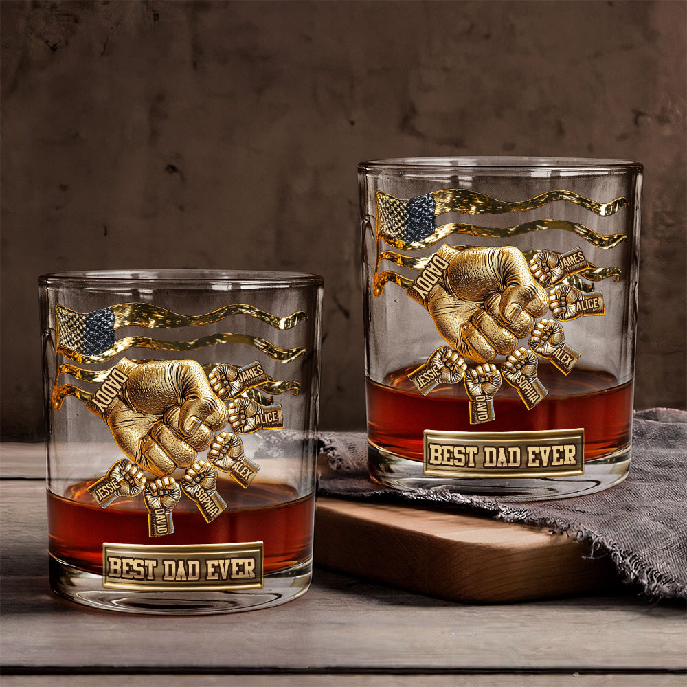 Best Dad Ever - Personalized Father Whiskey Glass