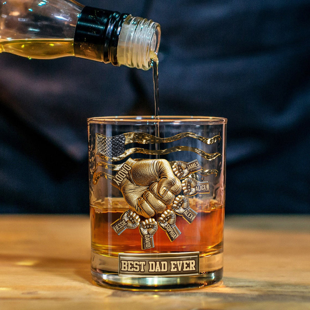 Best Dad Ever - Personalized Father Whiskey Glass
