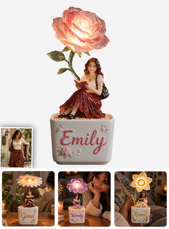 Bloom Within - Personalized Book LED Light Ceramic Pot