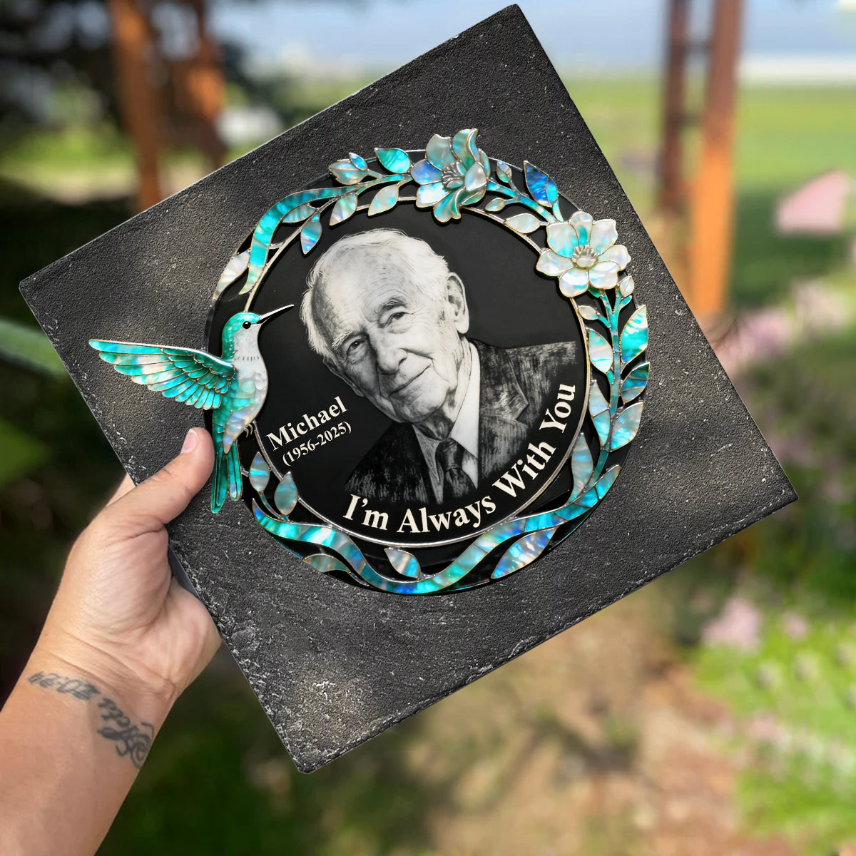 I'm Always With You - Personalized Memorial Square Shaped Stone