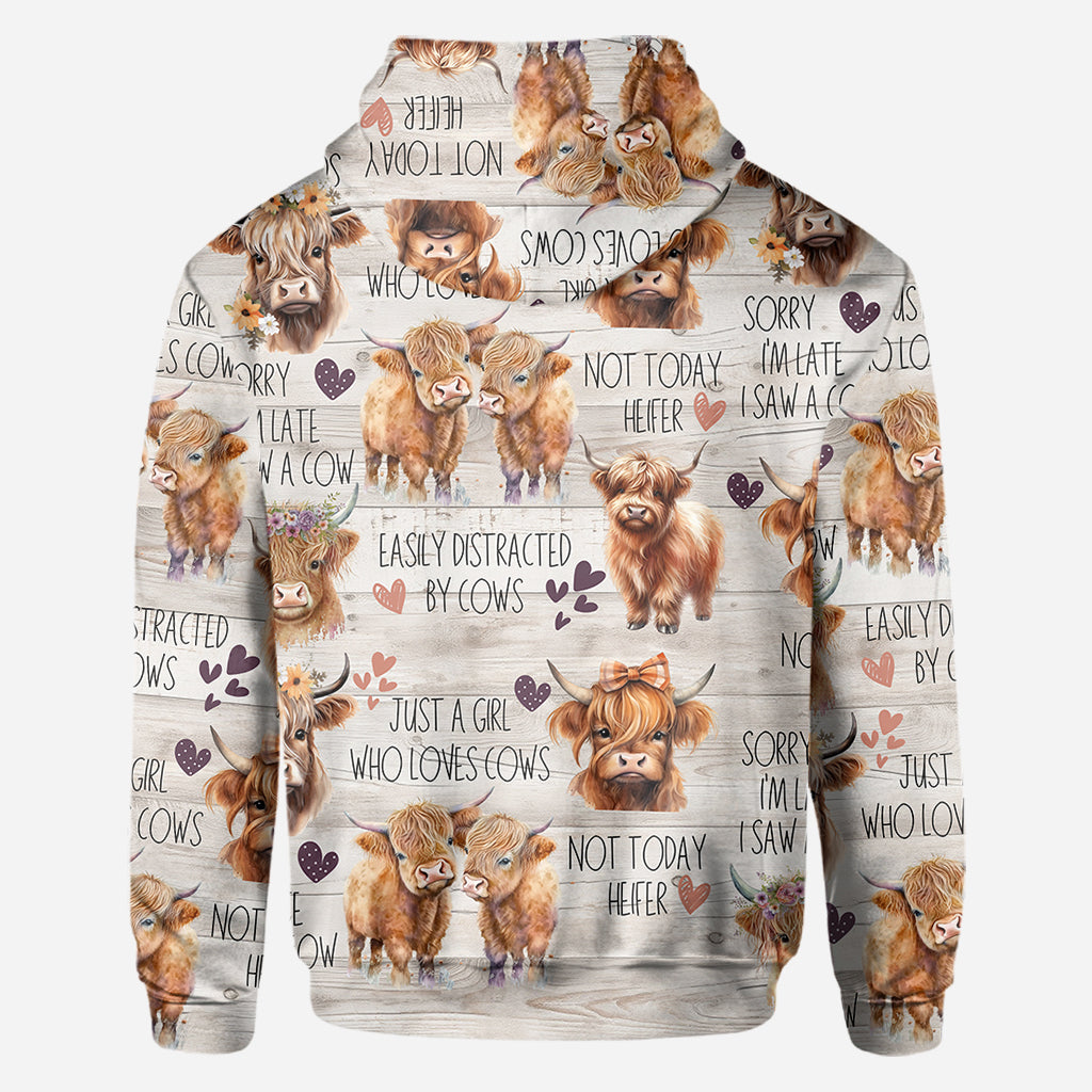 Une fille qui aime les vaches des Highlands - T-shirt personnalisé avec motif vache des Highlands