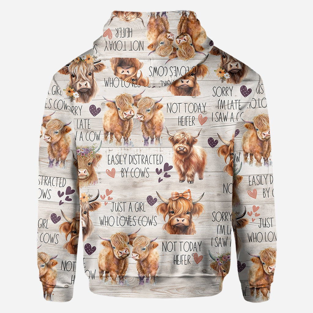 Une fille qui aime les vaches des Highlands - T-shirt personnalisé avec motif vache des Highlands