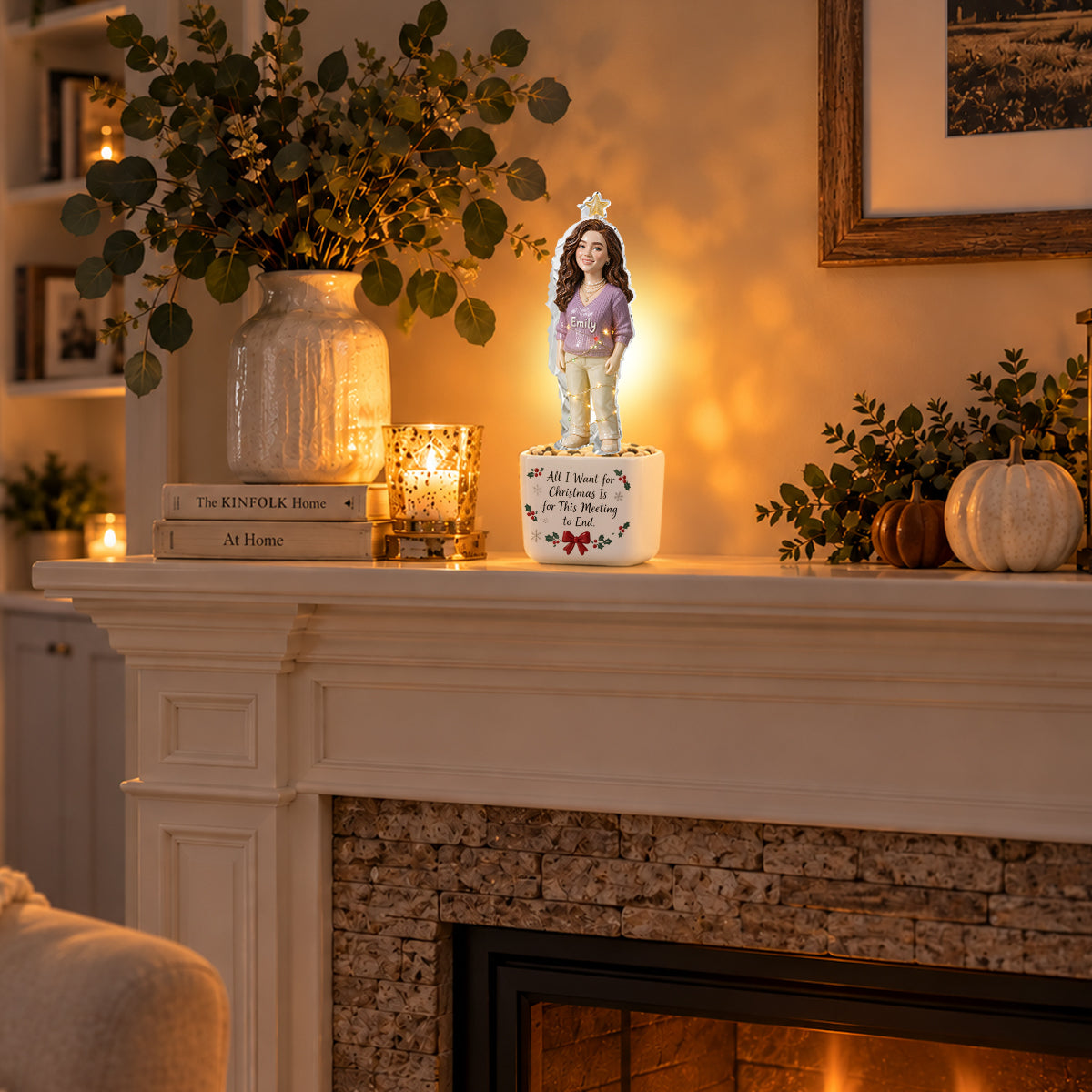 Christmas Gift - Personalized Colleague LED Light Ceramic Pot