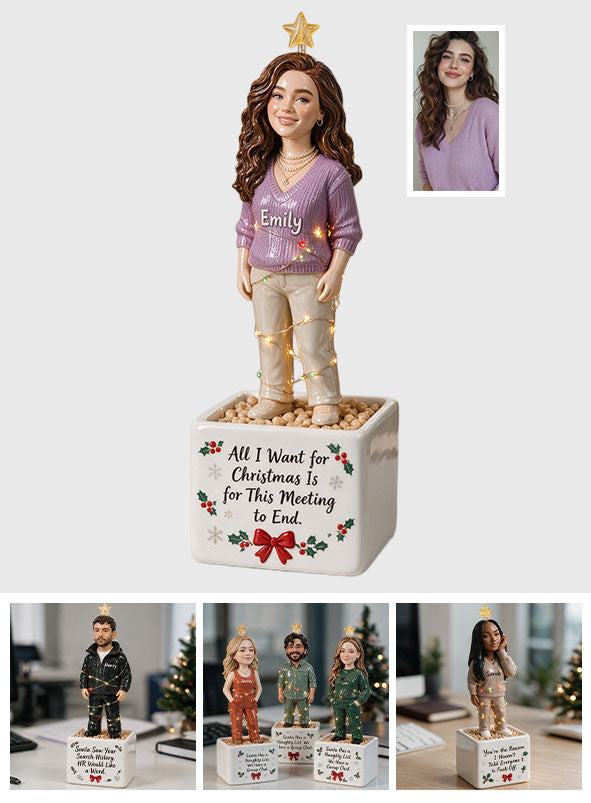 Christmas Gift - Personalized Colleague LED Light Ceramic Pot