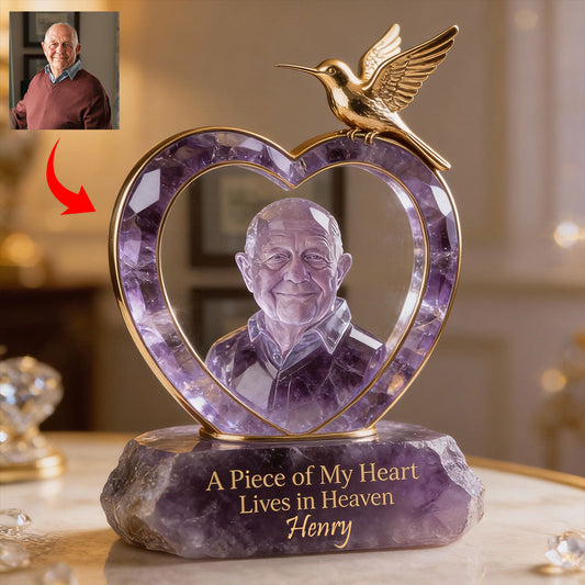 Ein Teil meines Herzens lebt in meinem Herzen – personalisierte Gedenktafel aus Acryl in individueller Form