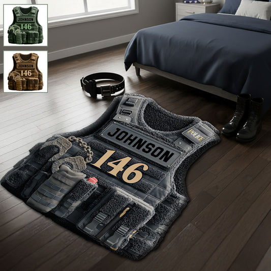 Gilet pare-balles de police - Tapis de sol antidérapant personnalisé pour policier