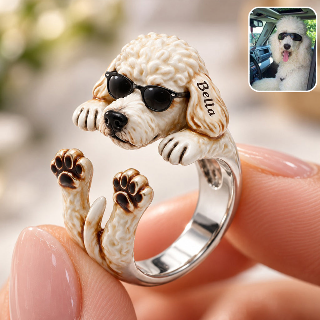 Little Paws, Endless Love - Personalized Dog Adjustable Shaped Ring
