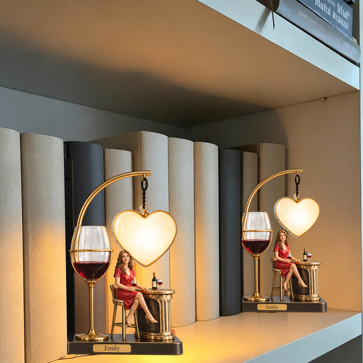 Any Photo - Personalized Wine Bookshelf Lamp