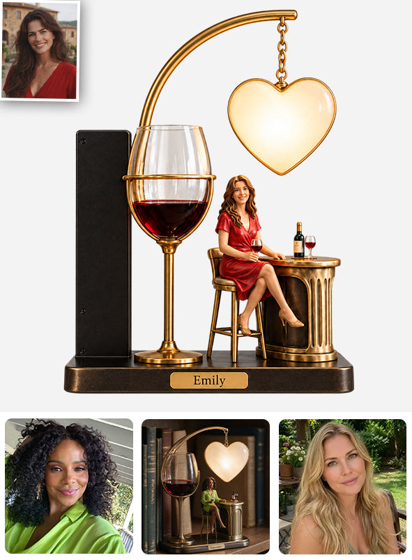 Any Photo - Personalized Wine Bookshelf Lamp