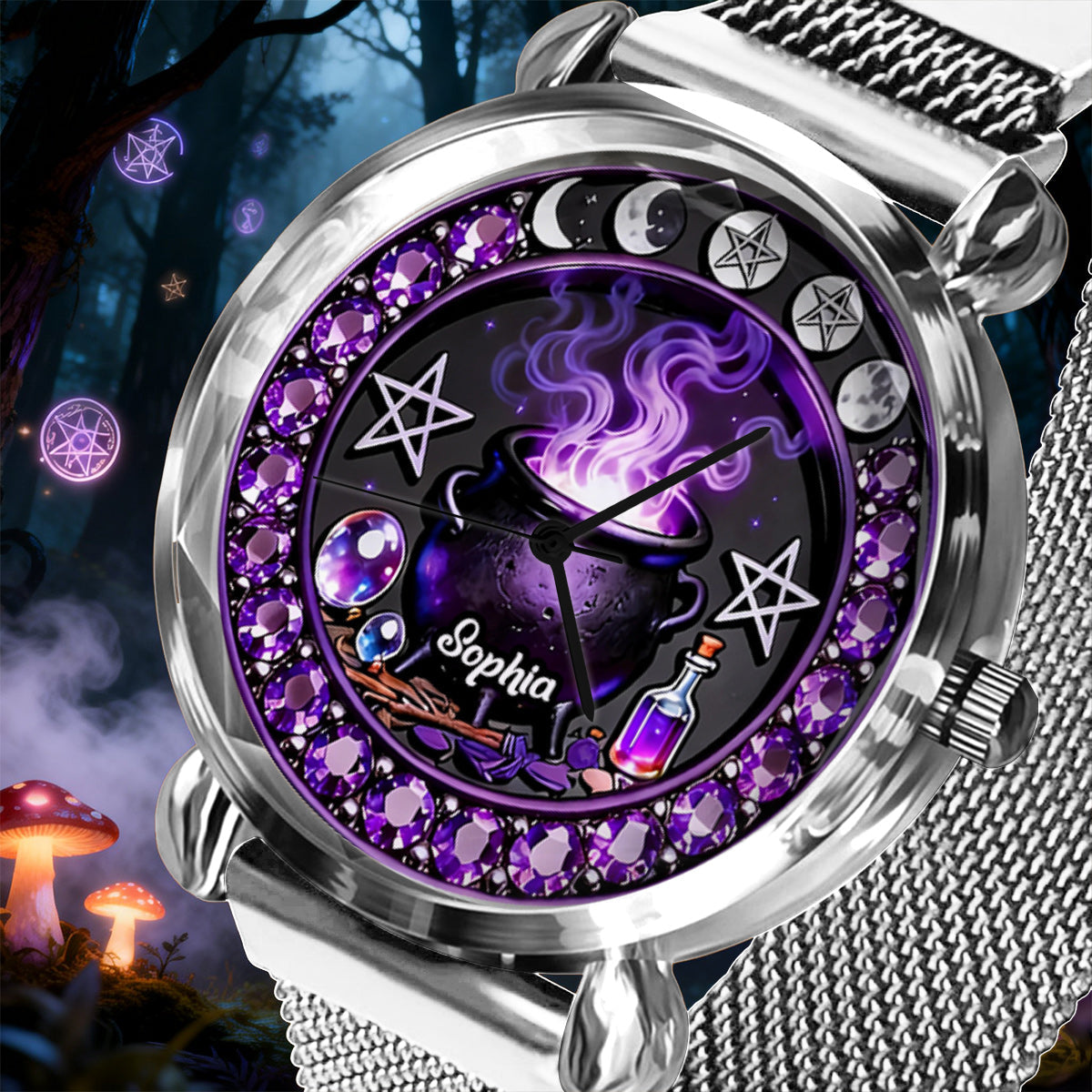Magische Hexe – Personalisierte Hexen-Damenuhr 