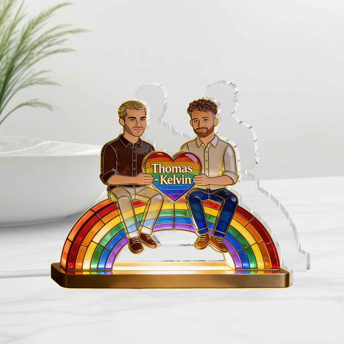 L'amour est l'amour - Lampe de nuit LED acrylique personnalisée LGBT