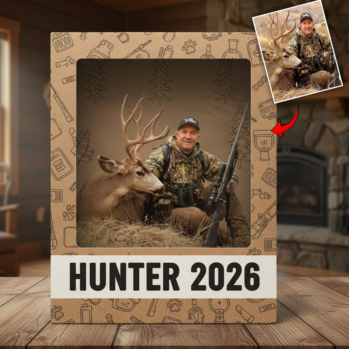Plaque acrylique personnalisée avec photo - Plaque de chasse personnalisée en forme de carte postale