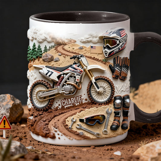 Mug et sous-verre personnalisés « Motocross »