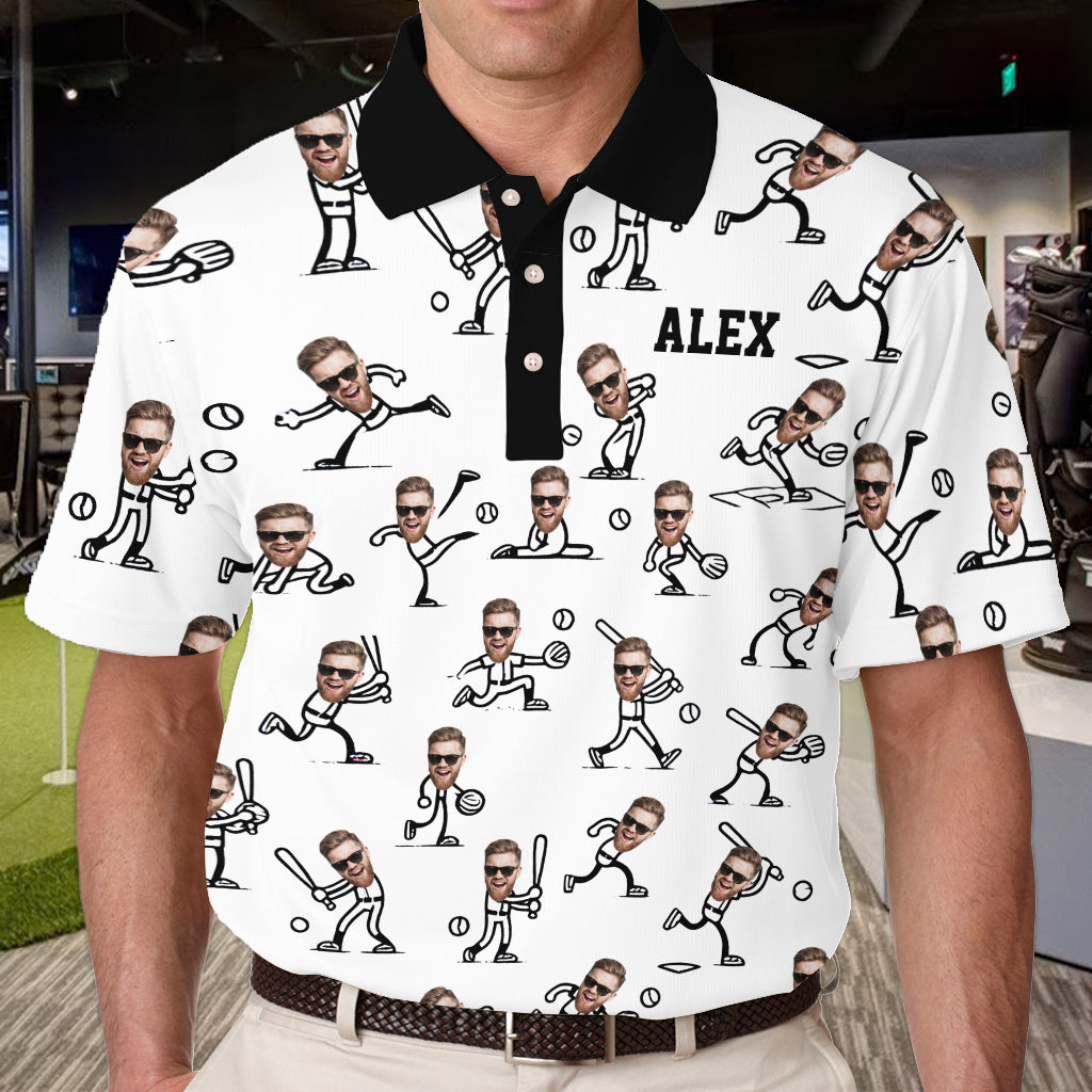 Cadeau pour papa, mari, fils fan de baseball... - Polo de baseball personnalisé