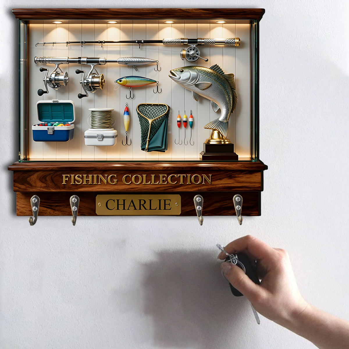 Passionné de pêche ? Support mural personnalisé pour la pêche.