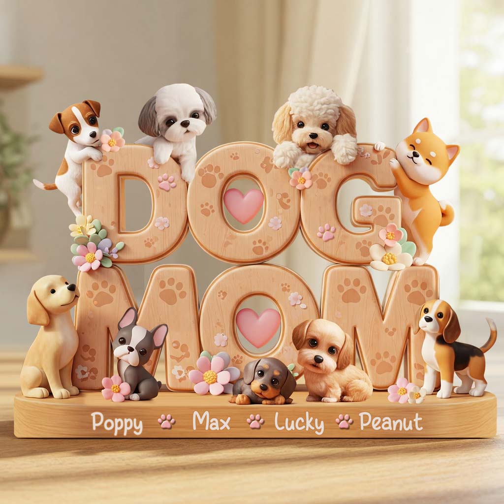 Hundemama – Personalisierte Acrylplakette in Hundeform