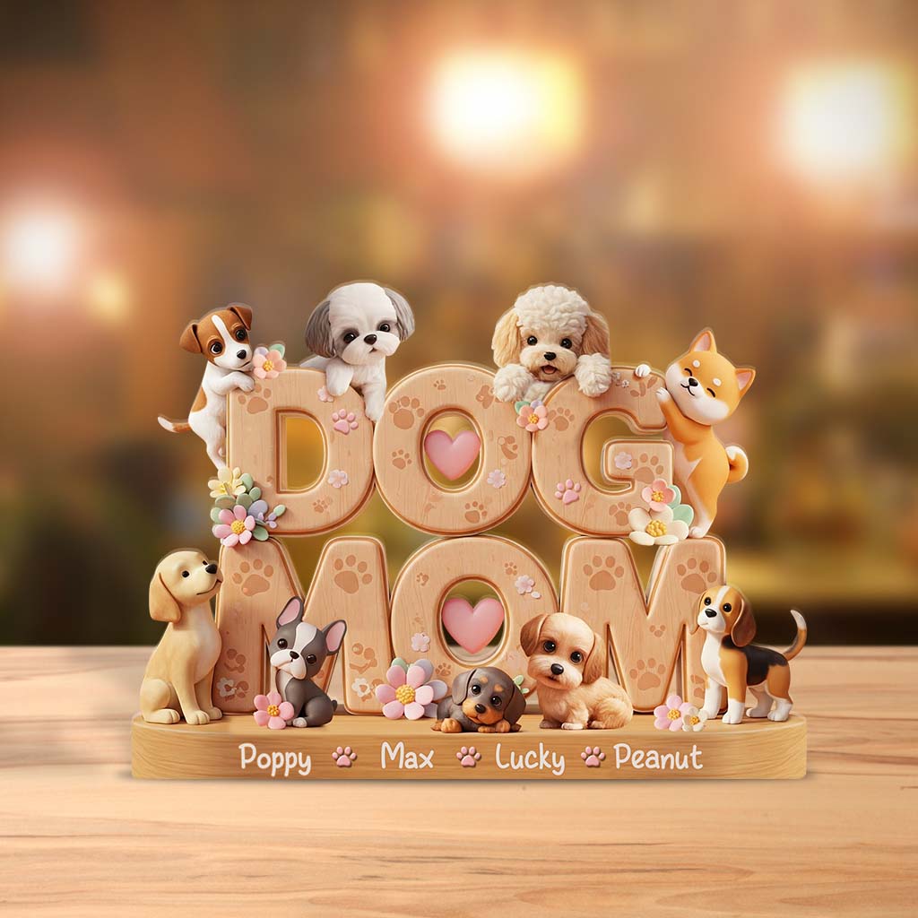 Hundemama – Personalisierte Acrylplakette in Hundeform