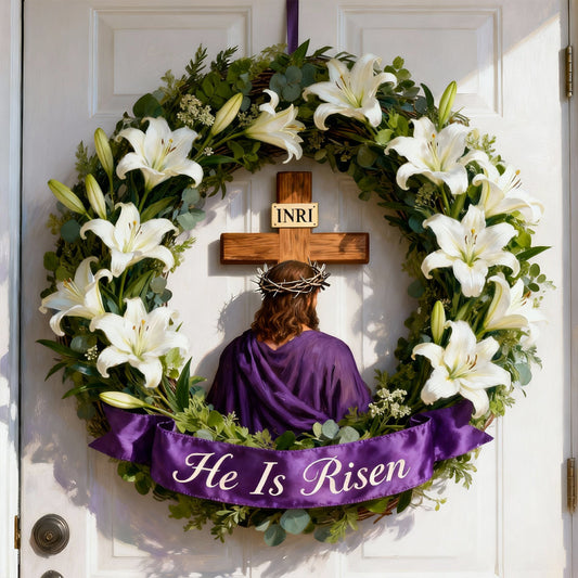 Osterdekoration: „Besinne dich auf den Weg des Opfers“ – personalisiertes christliches Holzschild in individueller Form