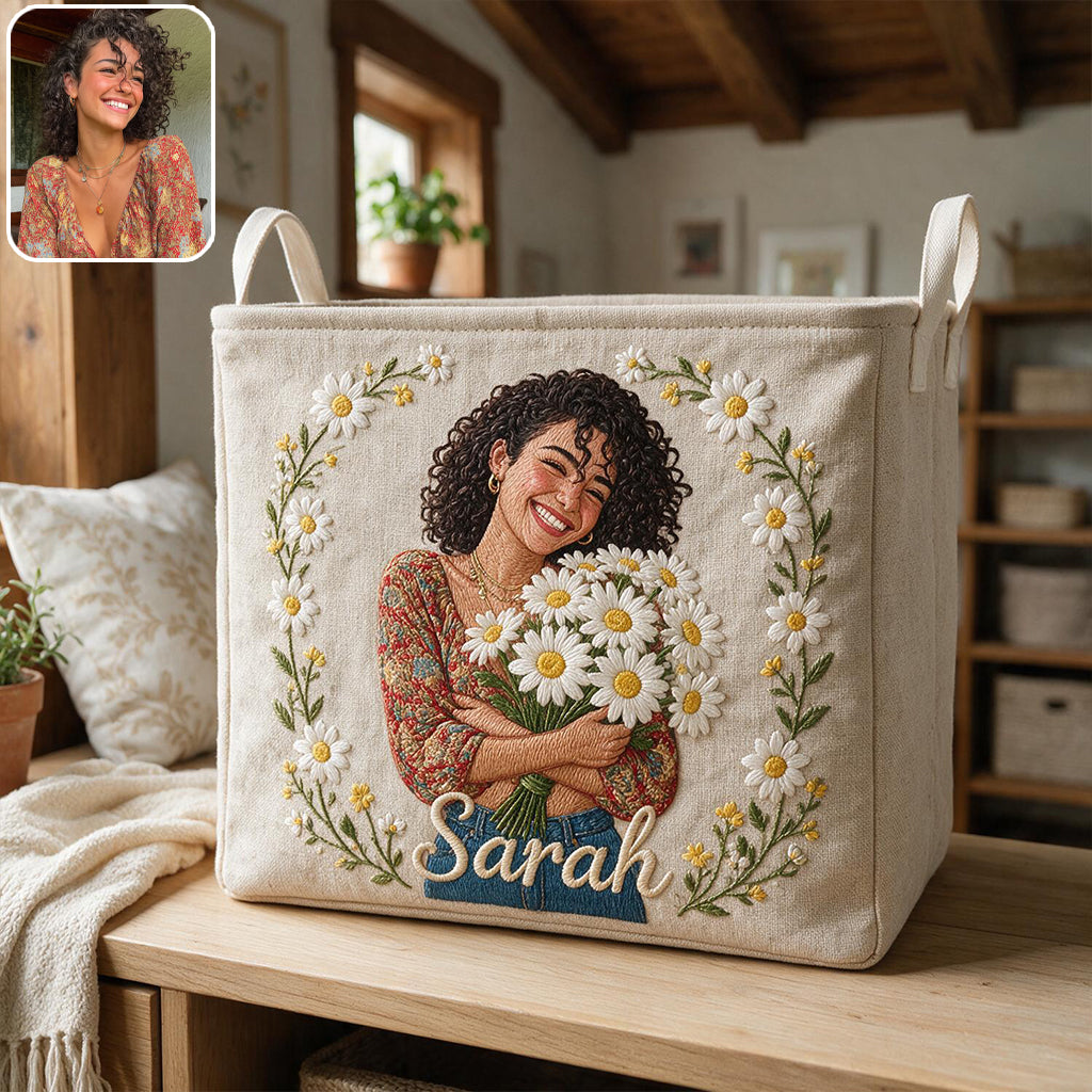 Blooming Flower, Birth Month Flower - Personalized Self Love Rectangle Storage Basket