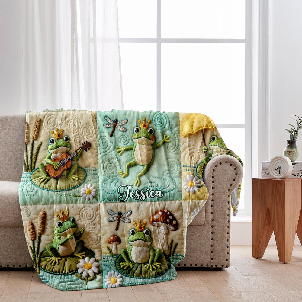 Ich liebe Frösche – personalisierte Froschdecke