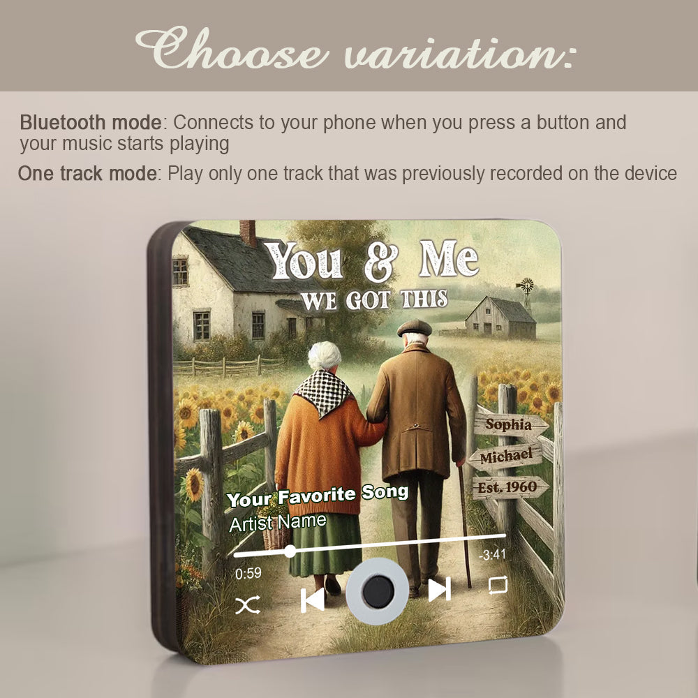 Eternal Love Couple Growing Old Together - Personalized Couple Music Fridge Magnet