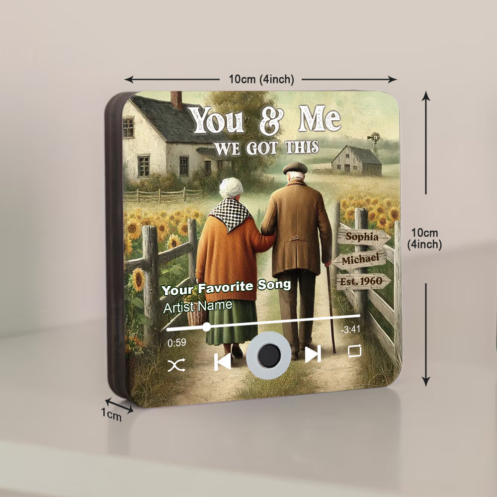 Eternal Love Couple Growing Old Together - Personalized Couple Music Fridge Magnet