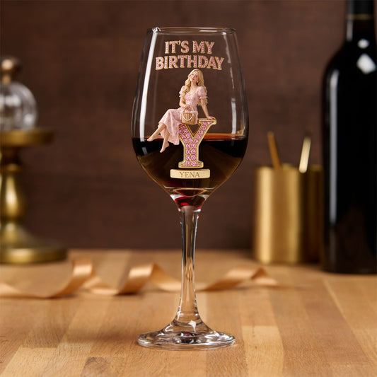 C'est mon anniversaire - Verre à vin personnalisé avec long pied
