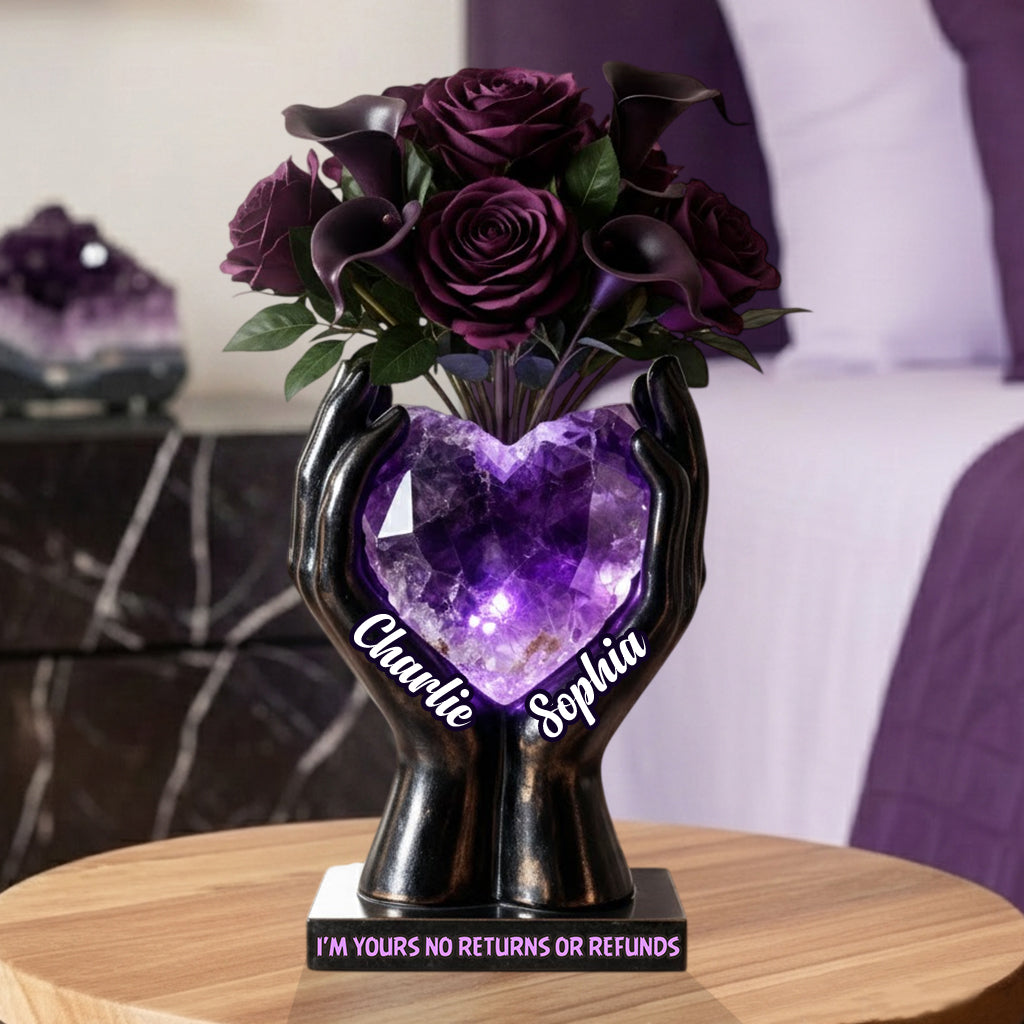 Till Death Do Us Part - Personalized Couple Custom Shape Acrylic Flower Vase