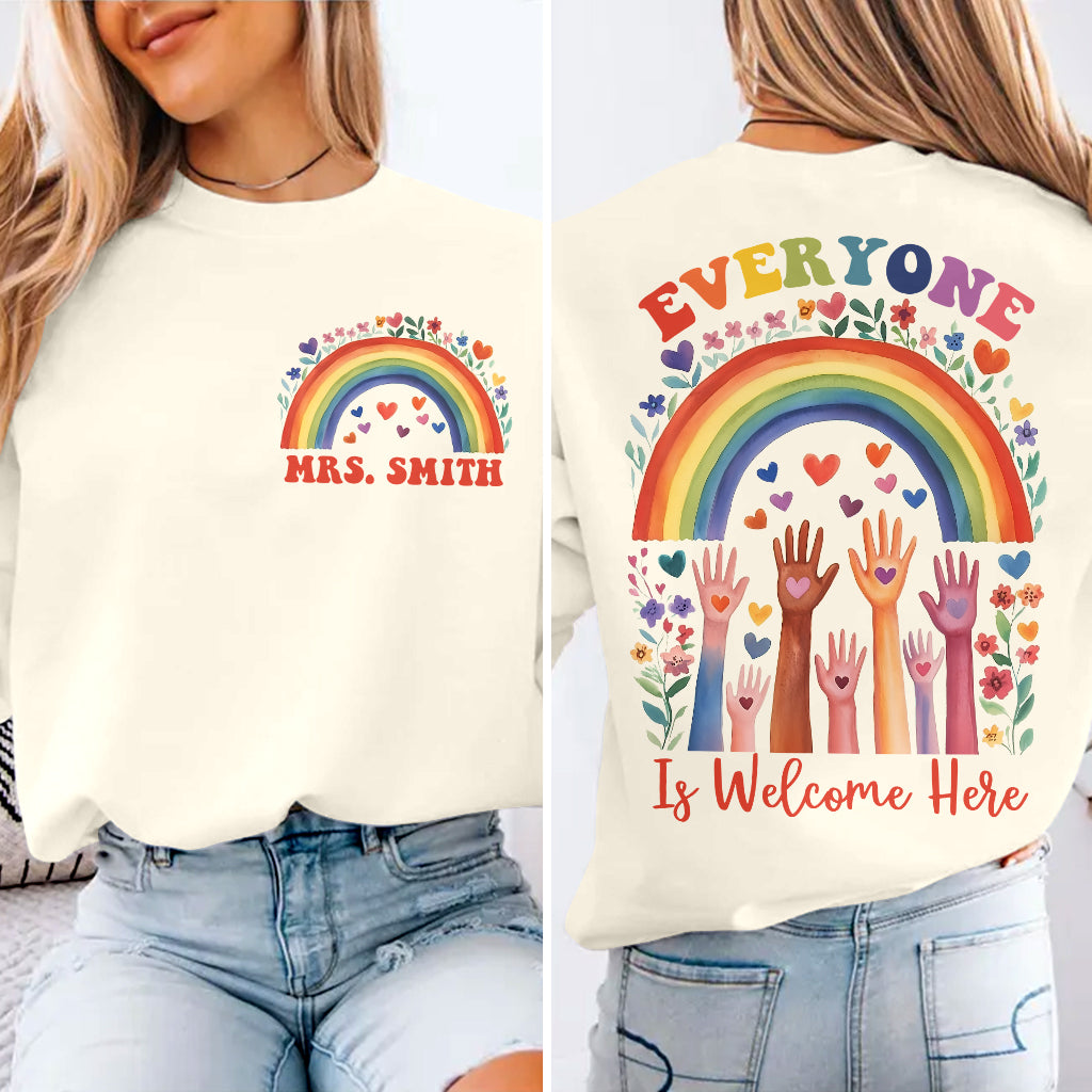 Bienvenue à tous ! - T-shirt personnalisé pour enseignants