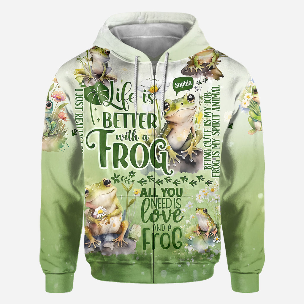 La vie est plus belle avec des grenouilles - T-shirt personnalisé avec des grenouilles