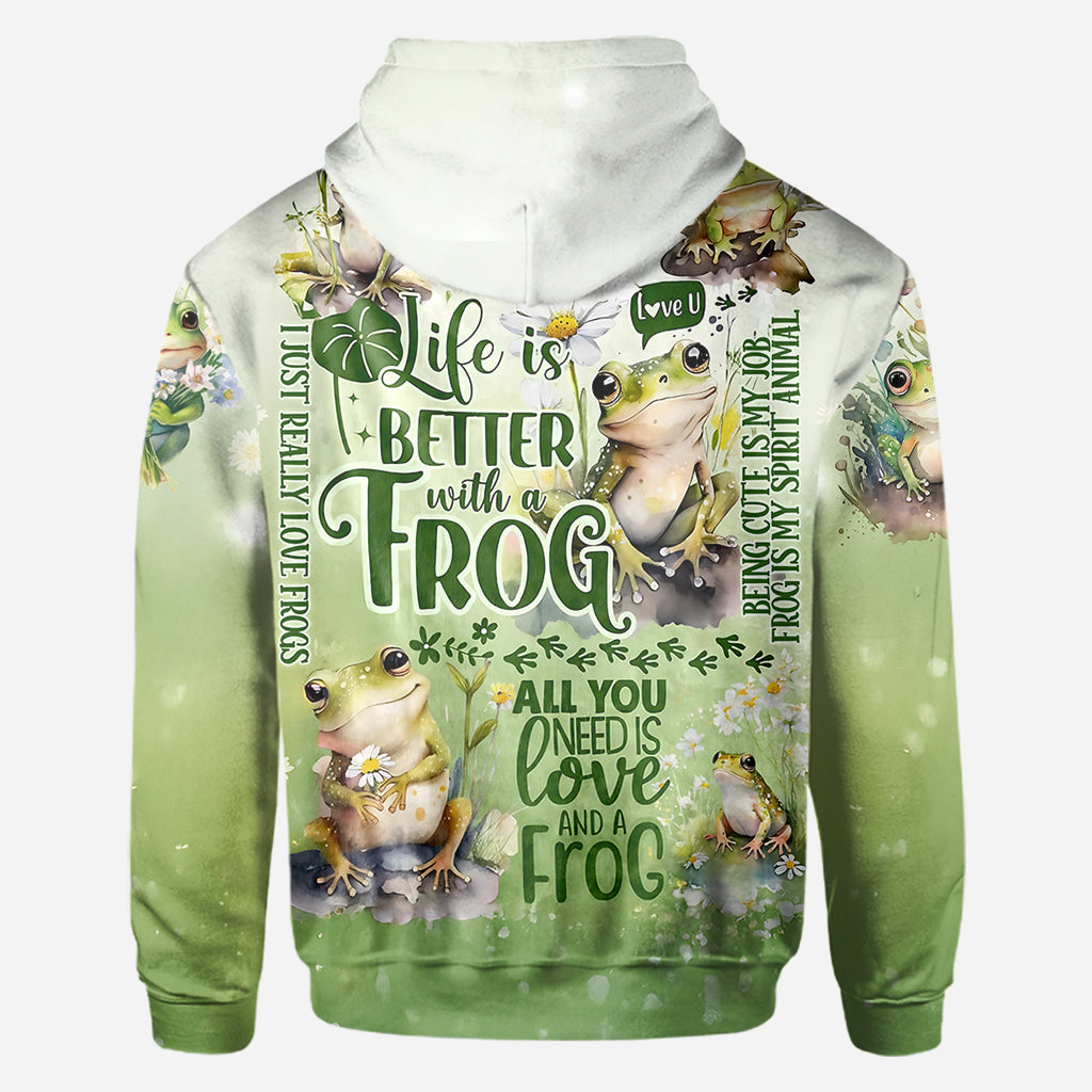 La vie est plus belle avec des grenouilles - T-shirt personnalisé avec des grenouilles