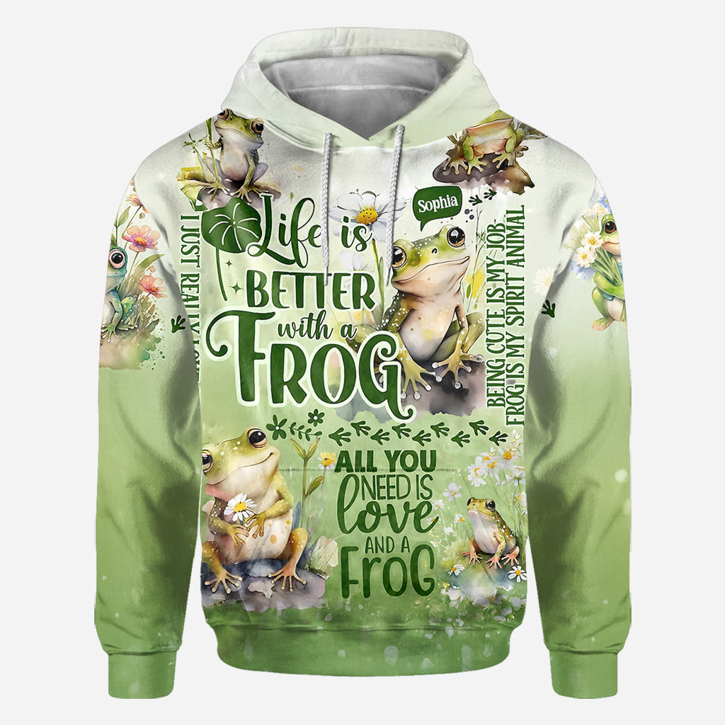 La vie est plus belle avec des grenouilles - T-shirt personnalisé avec des grenouilles
