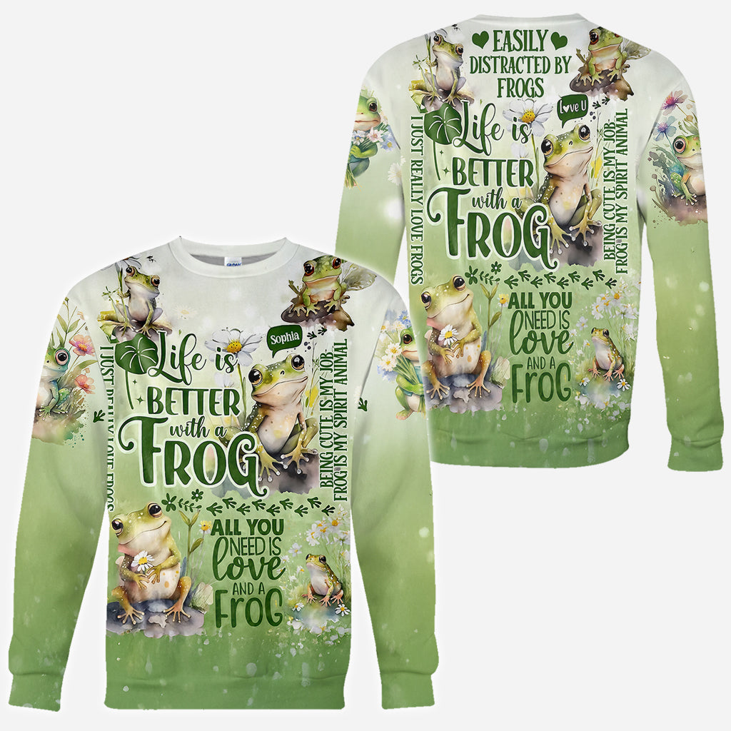 La vie est plus belle avec des grenouilles - T-shirt personnalisé avec des grenouilles