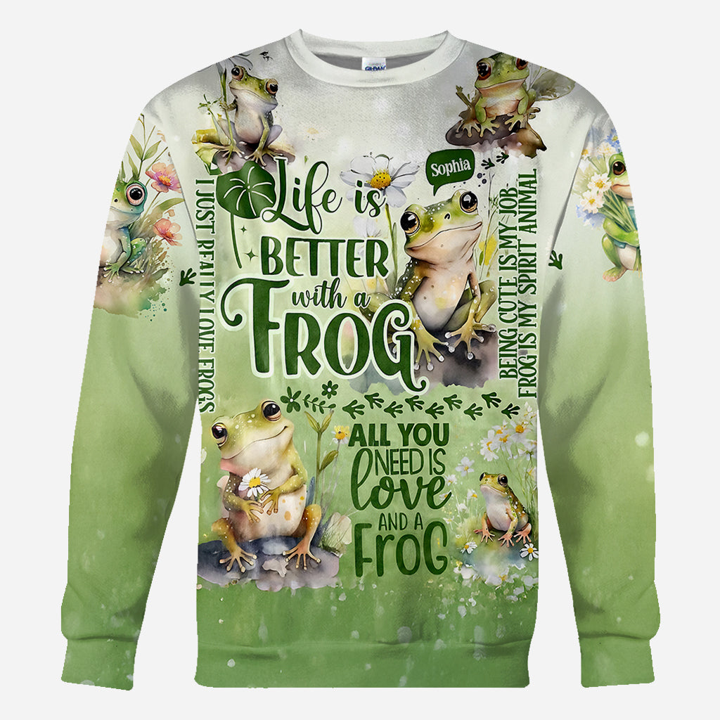 La vie est plus belle avec des grenouilles - T-shirt personnalisé avec des grenouilles