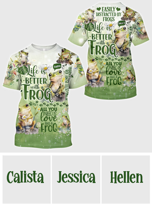 La vie est plus belle avec des grenouilles - T-shirt personnalisé avec des grenouilles