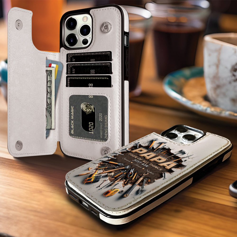 Fixer Of All Things - Personalized Father Foldable Wallet Phone Case
