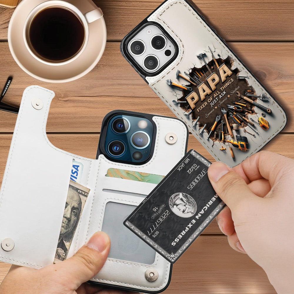 Fixer Of All Things - Personalized Father Foldable Wallet Phone Case