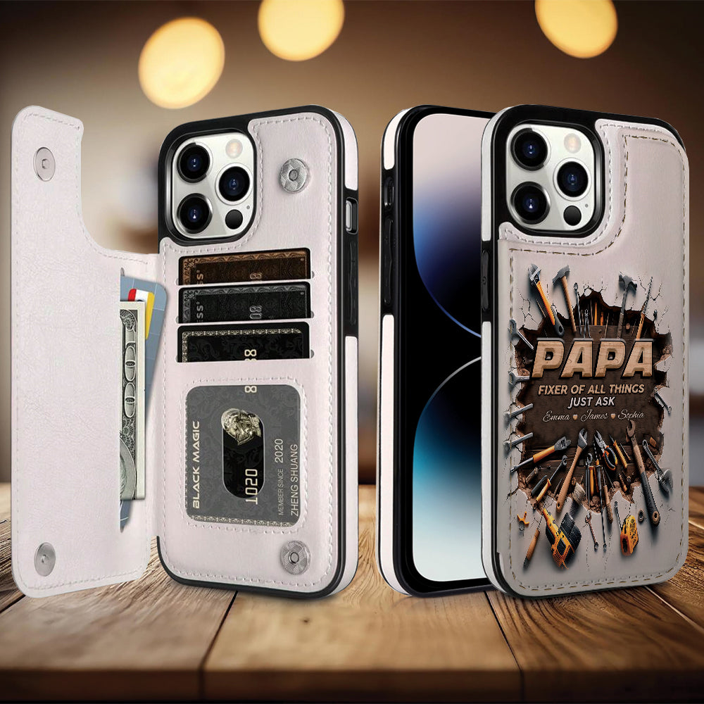 Fixer Of All Things - Personalized Father Foldable Wallet Phone Case