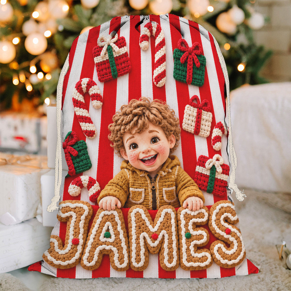 Mystery Christmas Gift Bag Gift For Kids - Personalized Kid Drawstring Tote Bag