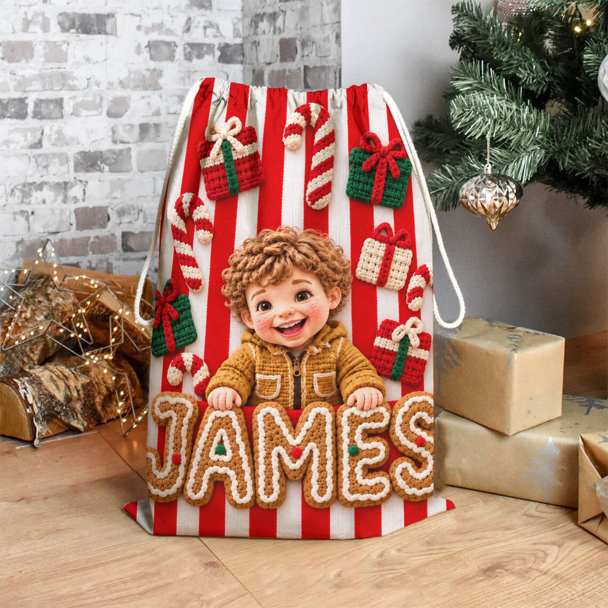 Mystery Christmas Gift Bag Gift For Kids - Personalized Kid Drawstring Tote Bag