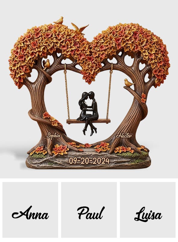 Romantic Love Tree - Personalized Couple Custom Shaped Acrylic Plaque
