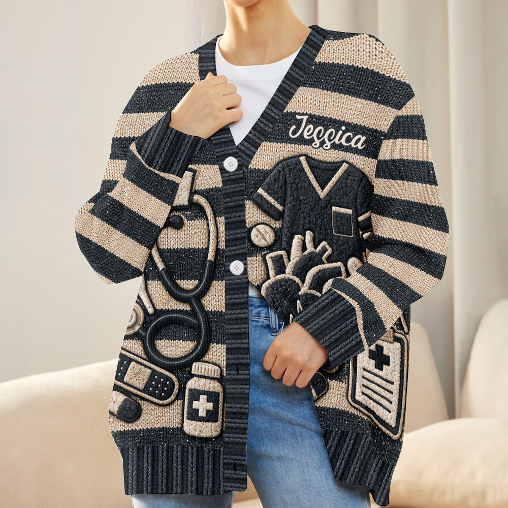 Nurse Life - Personalized Nurse Cardigan Sweater