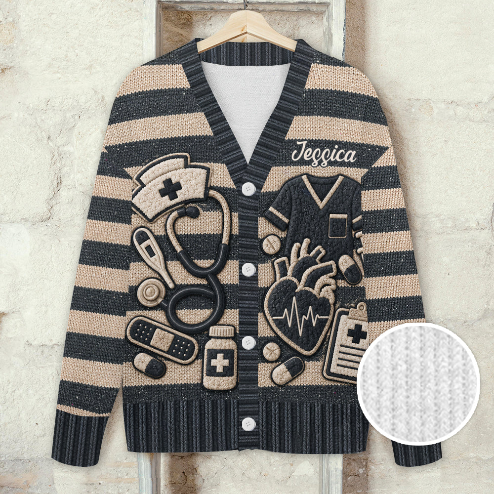 Nurse Life - Personalized Nurse Cardigan Sweater
