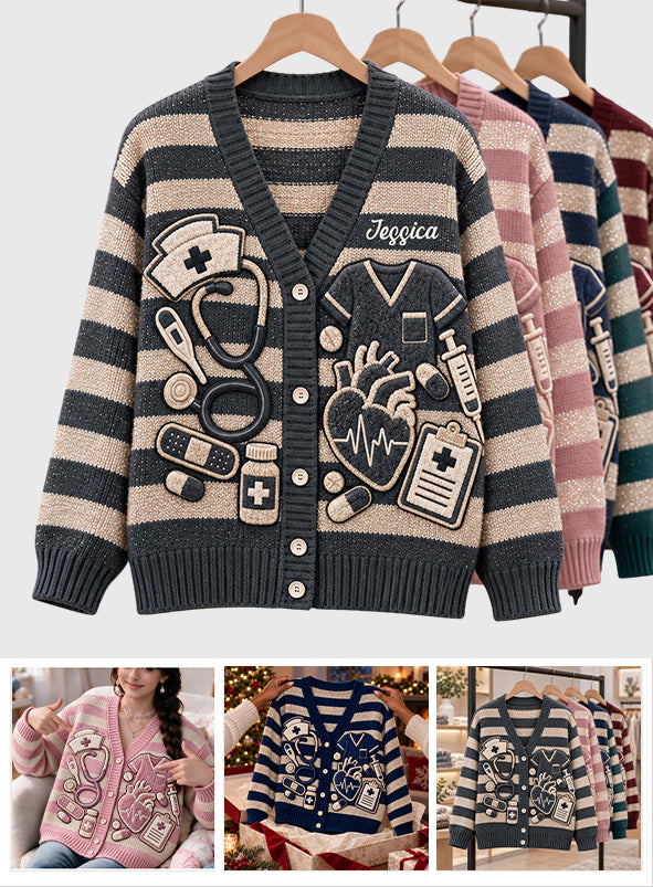 Nurse Life - Personalized Nurse Cardigan Sweater