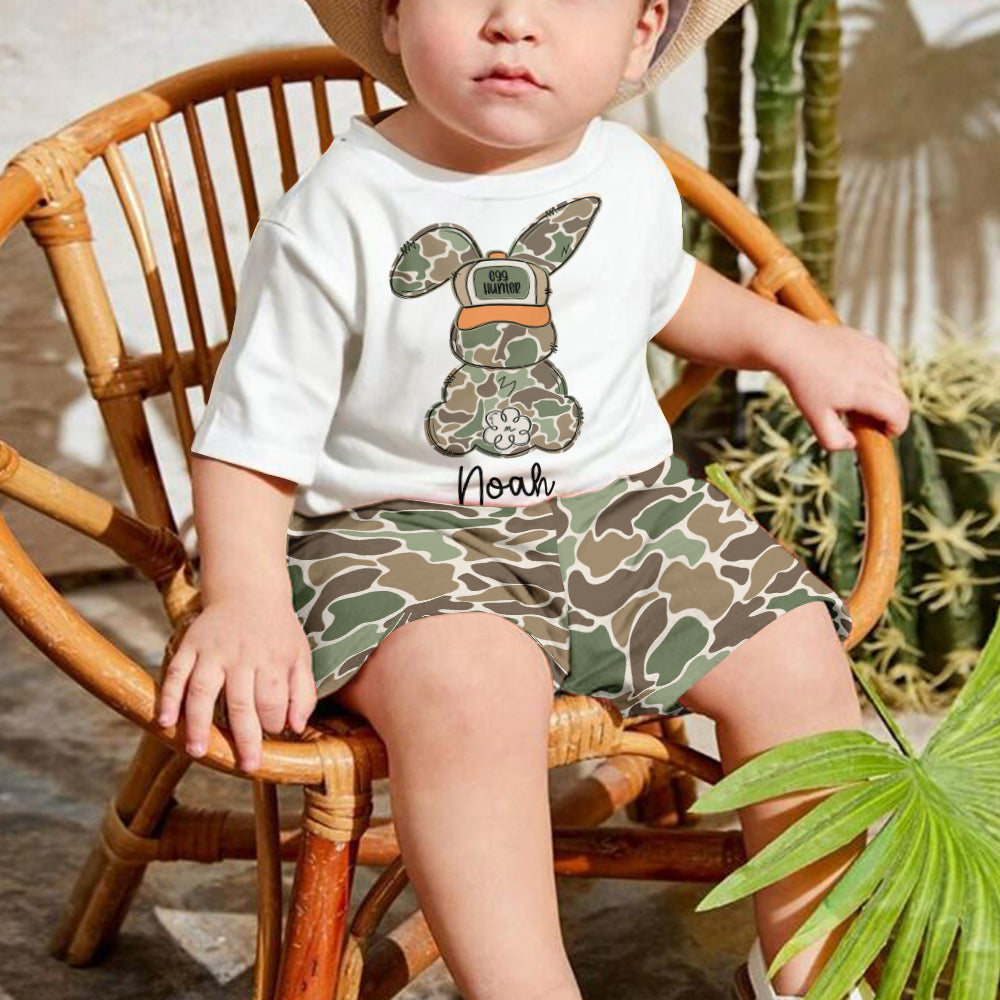 Eiersucher – Personalisiertes Kinder-T-Shirt & Shorts