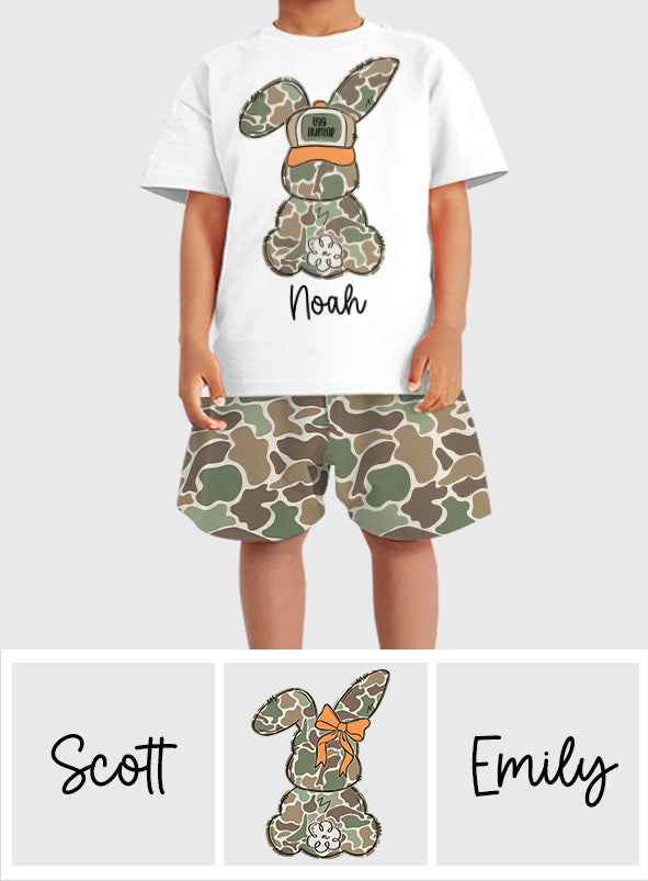 Eiersucher – Personalisiertes Kinder-T-Shirt & Shorts